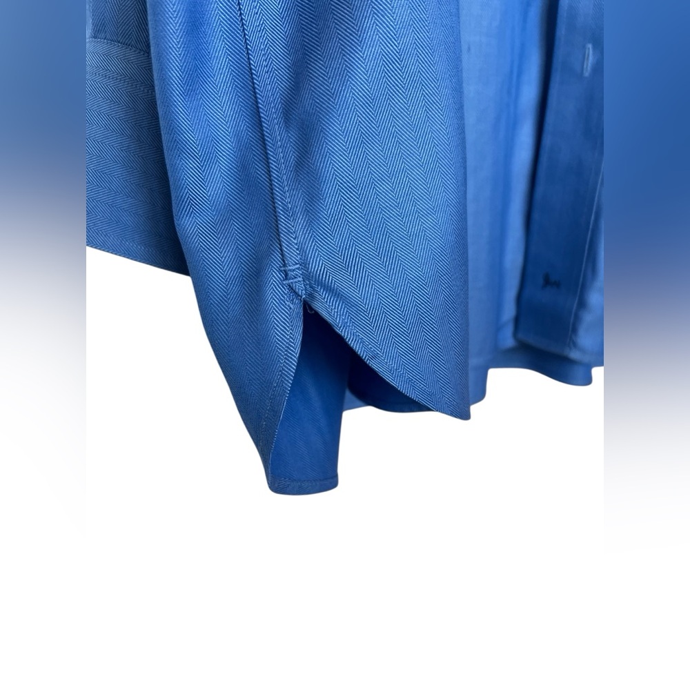 π EUC JOHN W. NORDSTROM Blue Herringbone Dress Shirt | 17.5 | 35 - Picture 5 of 8